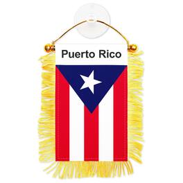 G128 - Puerto Rico Fringy Flag, 3x5 in LiteWeave Pro 150D Polyester, Double-Sided, Indoor/Outdoor - Red, White, Blue