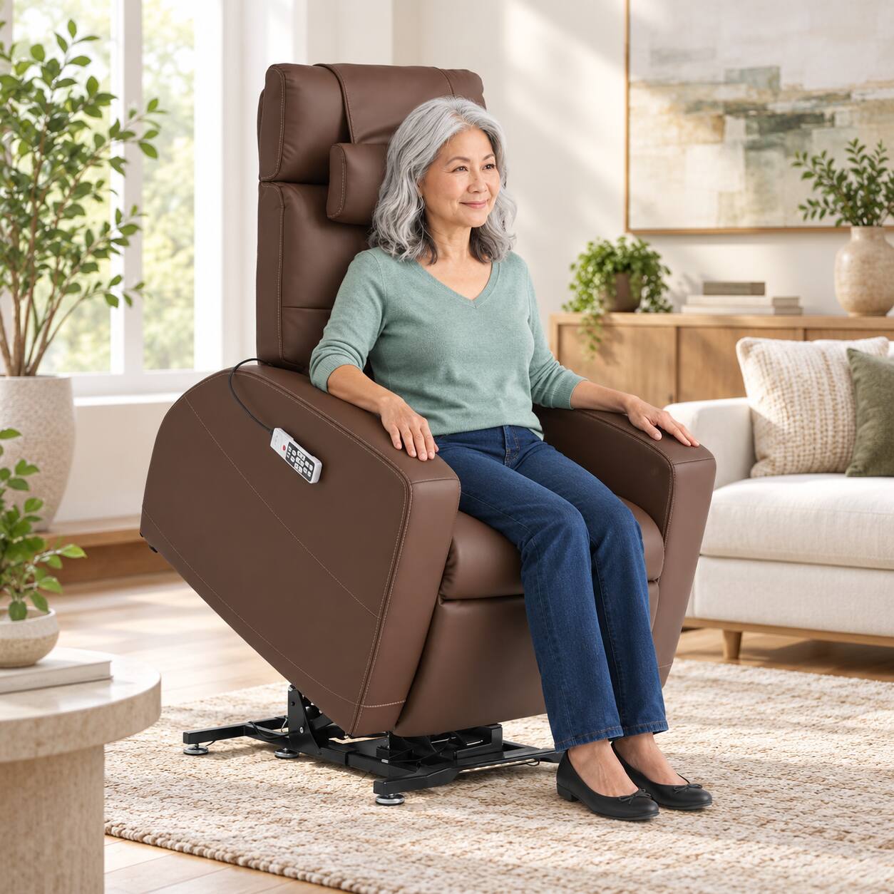 Alt View 1. Human Touch - Human Touch Laevo ZG Zero Gravity Massage Chair Recliner with Lift Assist, Heat & Vibration Massage - Saddle.