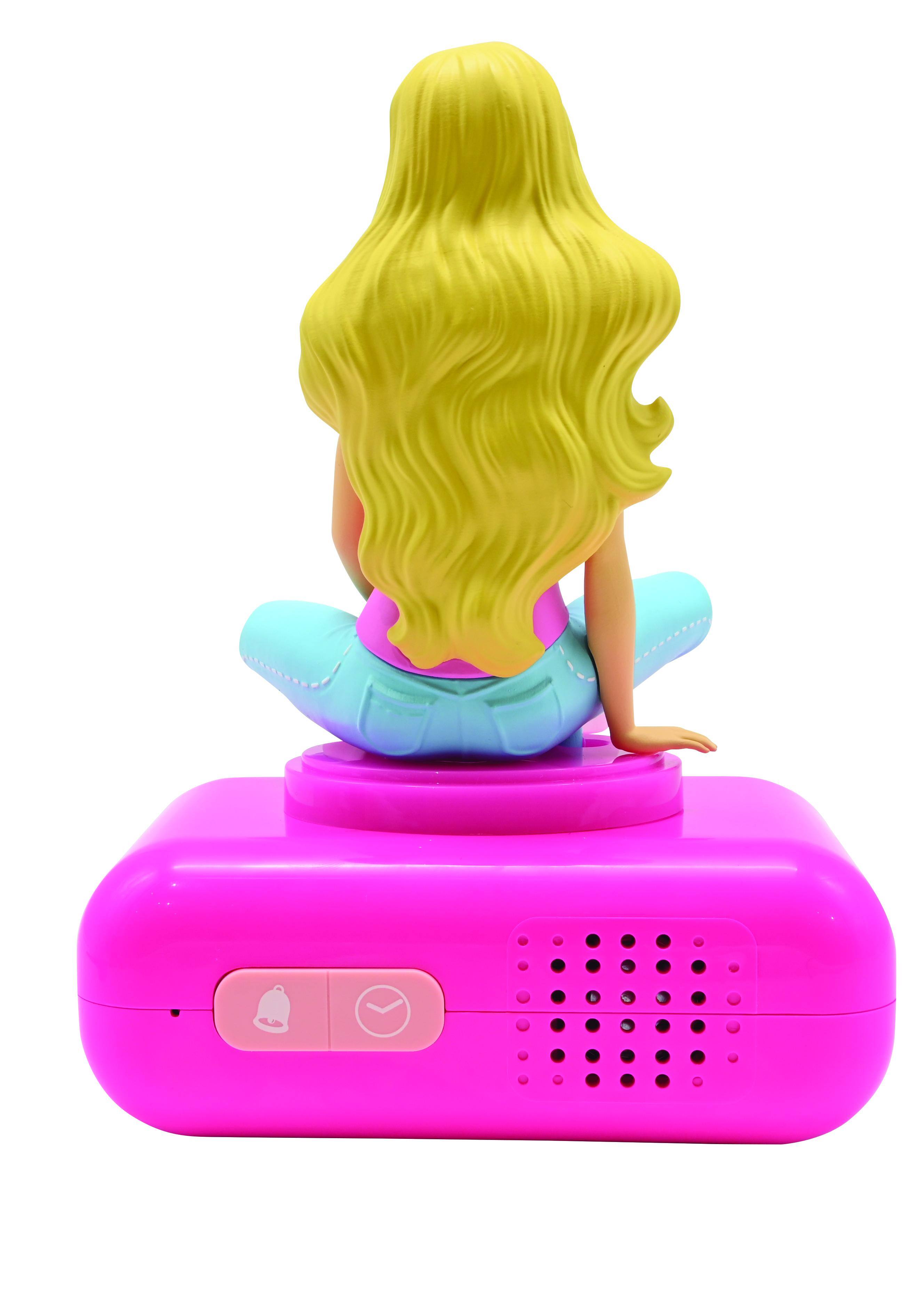 Alt View 2. Lexibook - Barbie Digital Alarm Clock with 3D Night Light & Sound Effects - PINK.