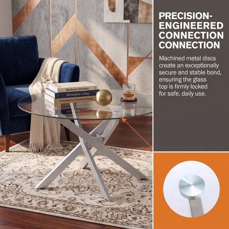 PRECISION-ENGINEERED CONNECTION

Machined metal discs create an exceptionally secure and stable bond, ensuring the glass top is firmly locked for safe, daily use.

Bauhaus Masters Minimalist Living Furniture Design Contemporary Contempo Min Living Bauh Masters