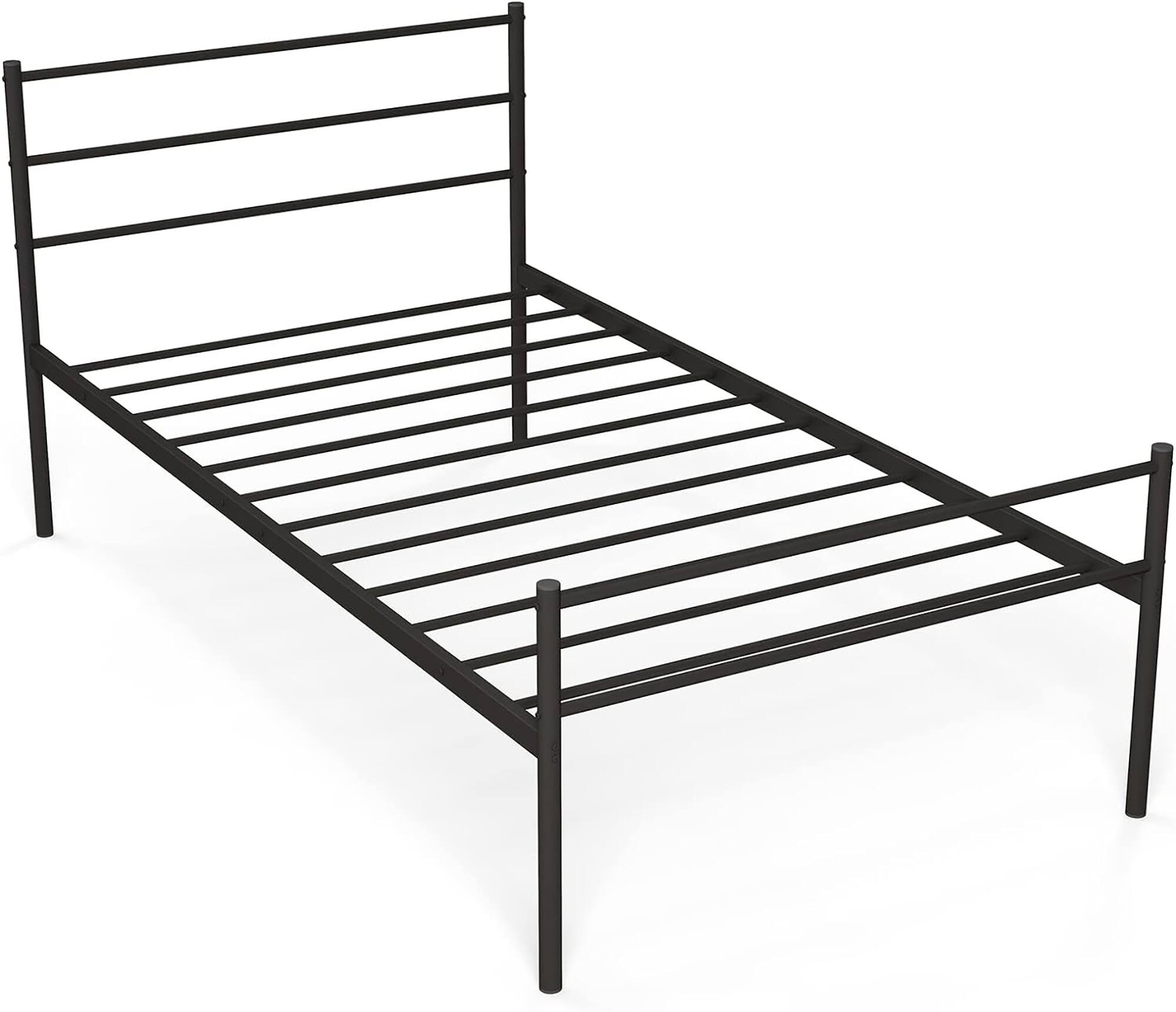 Alt View 8. Gymax - Gymax Twin Size Metal Bed Frame Platform Mattress Foundation W/ Headboard Black - Black.