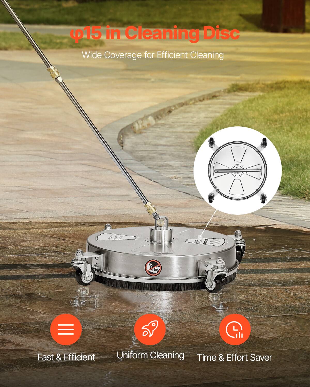 - 15 in Cleaning Disc
- Wide Coverage for Efficient Cleaning
- Fast & Efficient
- Uniform Cleaning
- Time & Effort Saver