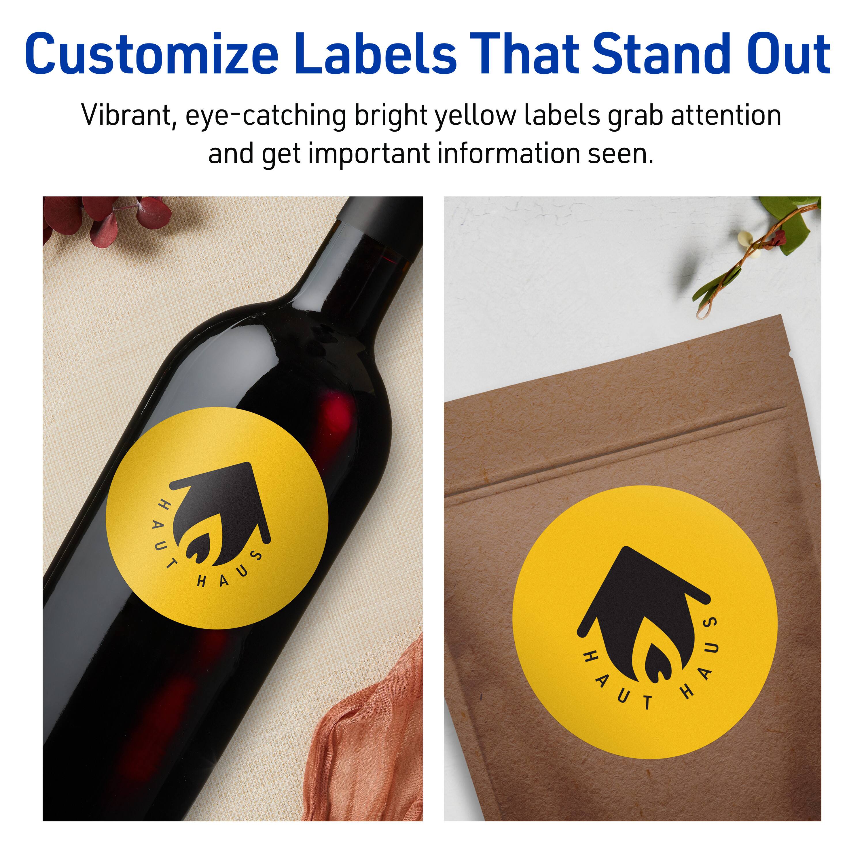 Customize Labels That Stand Out

Vibrant, eye-catching bright yellow labels grab attention and get important information seen.

HAUT HAUS

HAUT HAUS