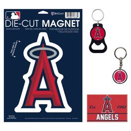 WinCraft - Los Angeles Angels 4-Pack Key Rings and Magnets Set - Multicolor