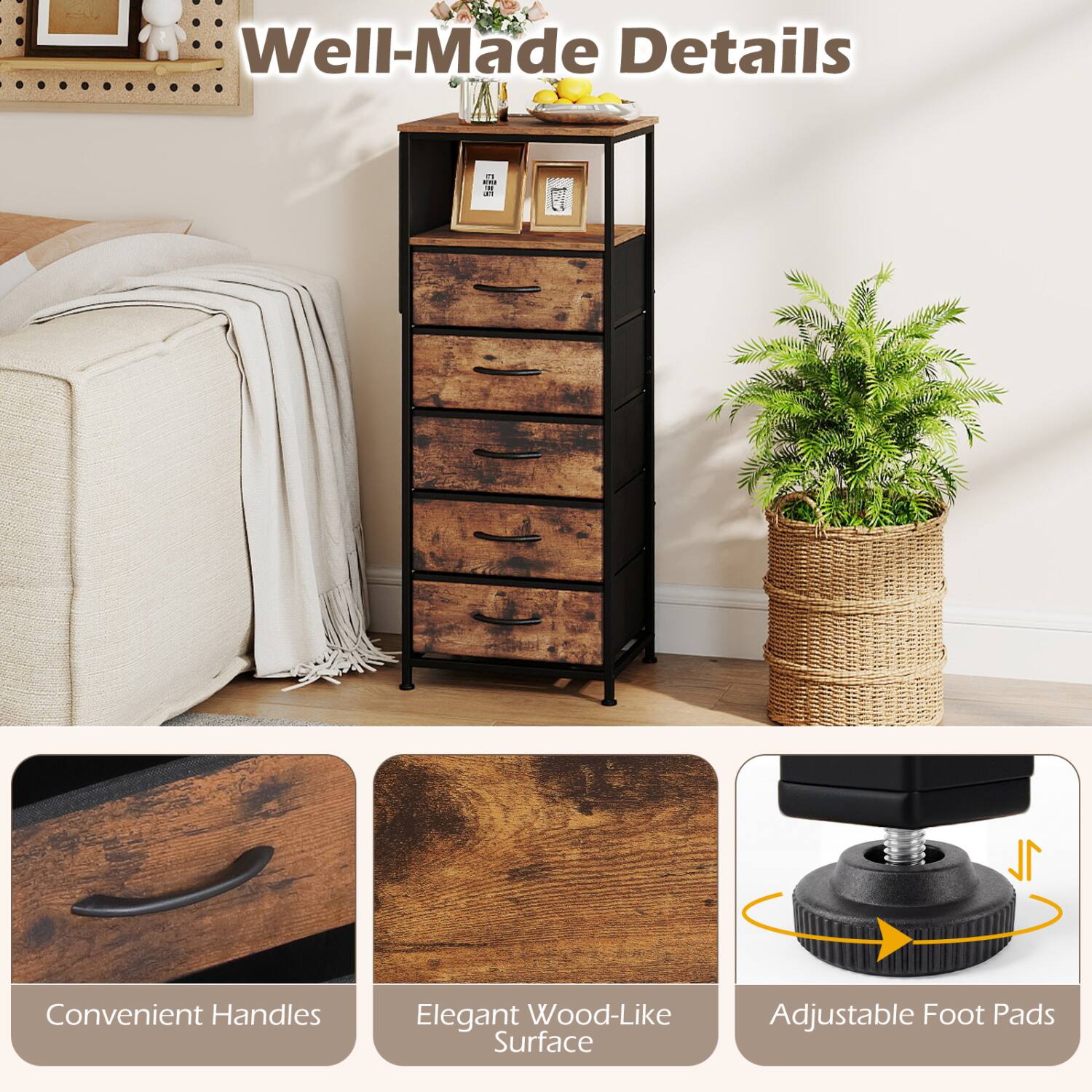 Well-Made Details

1L

Convenient Handles

Elegant Wood-Like Surface

Adjustable Foot Pads
