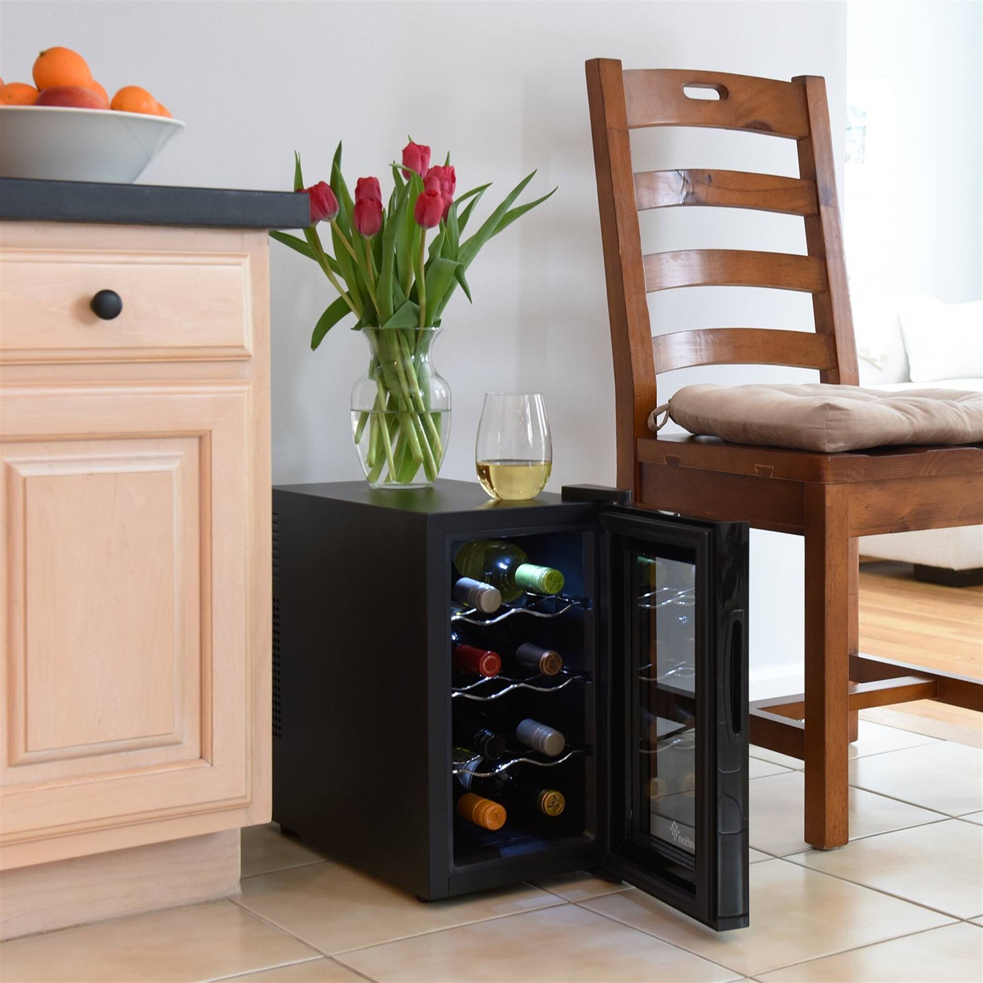 Alt View 8. Ivation - 8 Bottle Thermoelectric Wine Cooler, Quiet Freestanding Wine Fridge - Black.