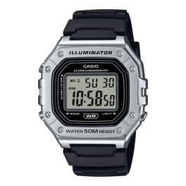 Casio - Men’s Silver Digital Sport Watch with Strap - W-218HM-7AVCF - Black
