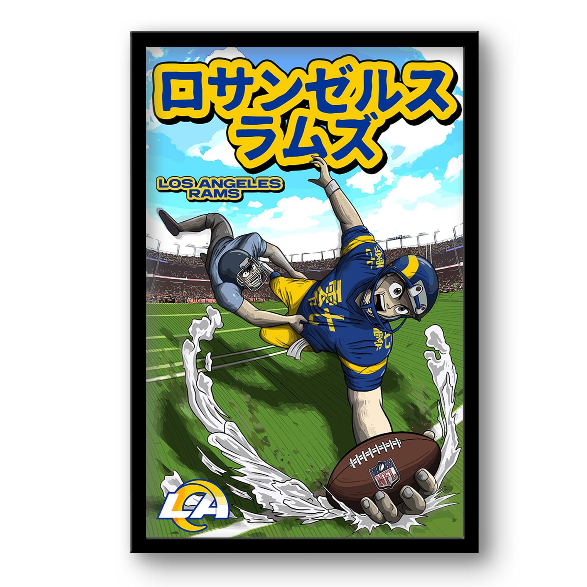 Los Angeles Rams 14" x 20" Framed Anime Art Print