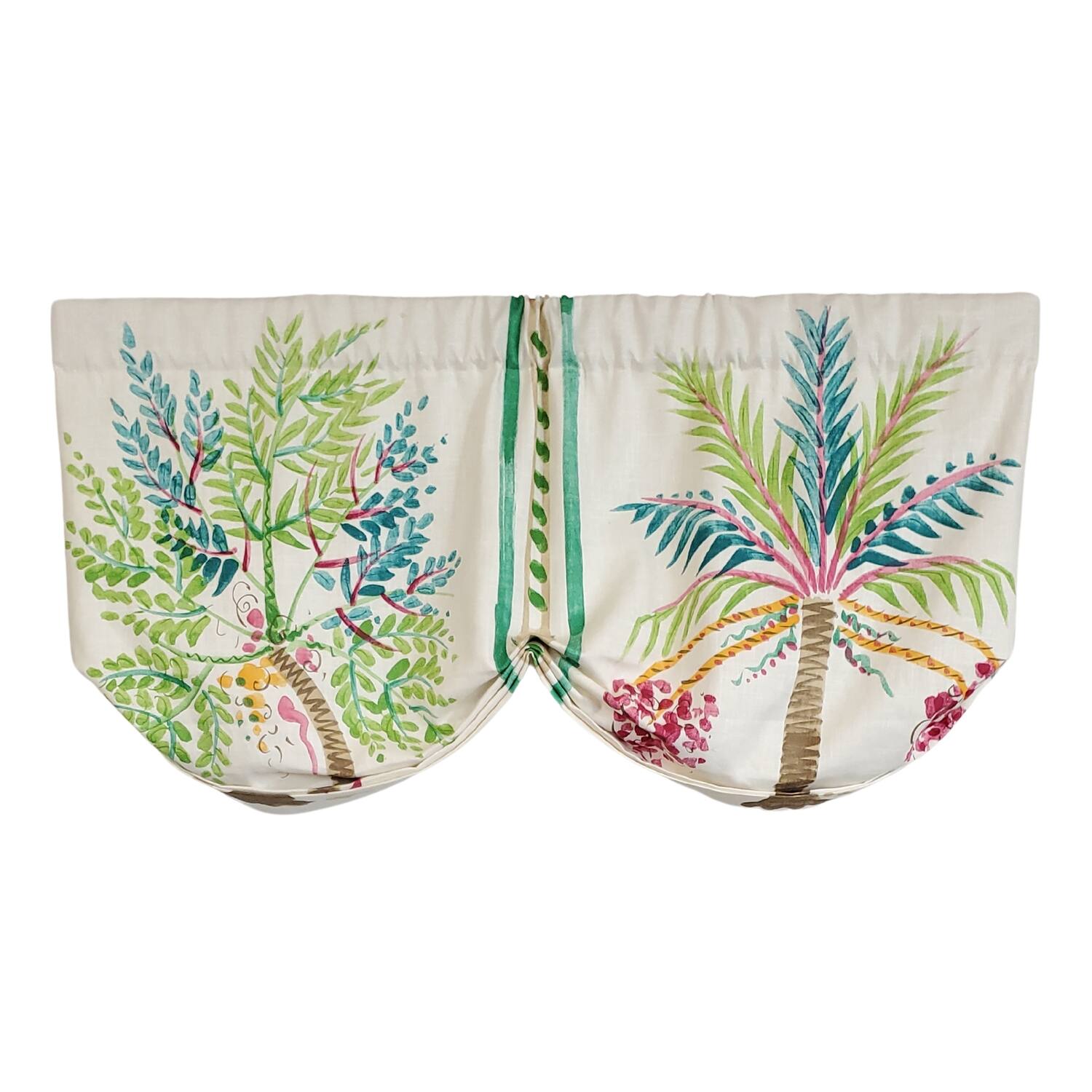 Front. RLF Home - RLF Home 3" Rod Pocket High Quality Fabric Felicity Stationary Balloon Valance for Windows 50" x 23" Multi - Multi.