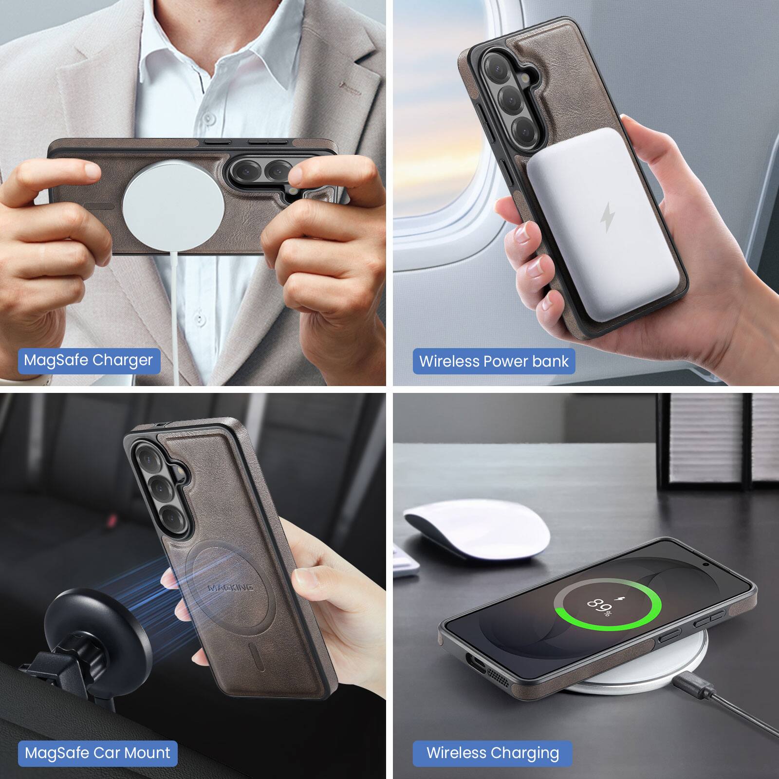 MagSafe Charger  
Wireless Power bank  
MagSafe Car Mount  
Wireless Charging
