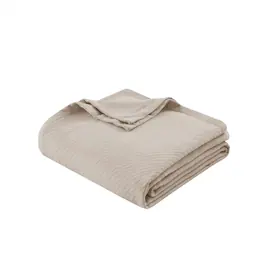 Gracie Mills - Malaga Cotton Blanket - Beige