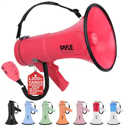 PYLE PyleUSA.com 1,200+ YARDS PROJECTION RANGE -50 WATT -MP3 DIGITAL AUDIO PYLE PYLE PYLE PYLE PYLE PYLE PYLE