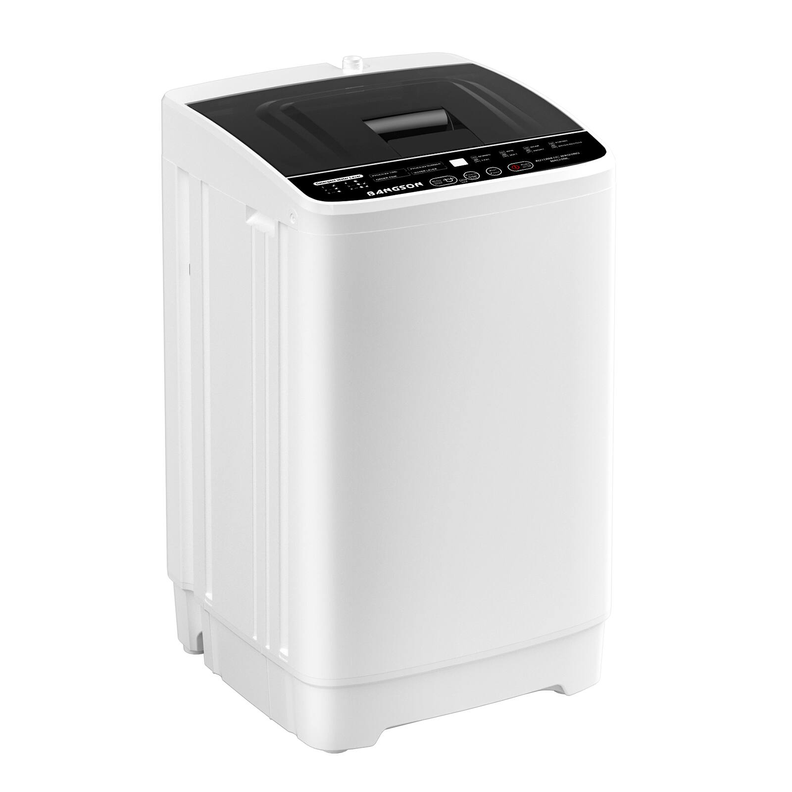 Left. BANGSON - BANGSON 1.08 cu.ft Portable Washer, LED Display, Built-in Drain Pump, 8 Cycles, Compact Laundry for Home, Apartment - White.