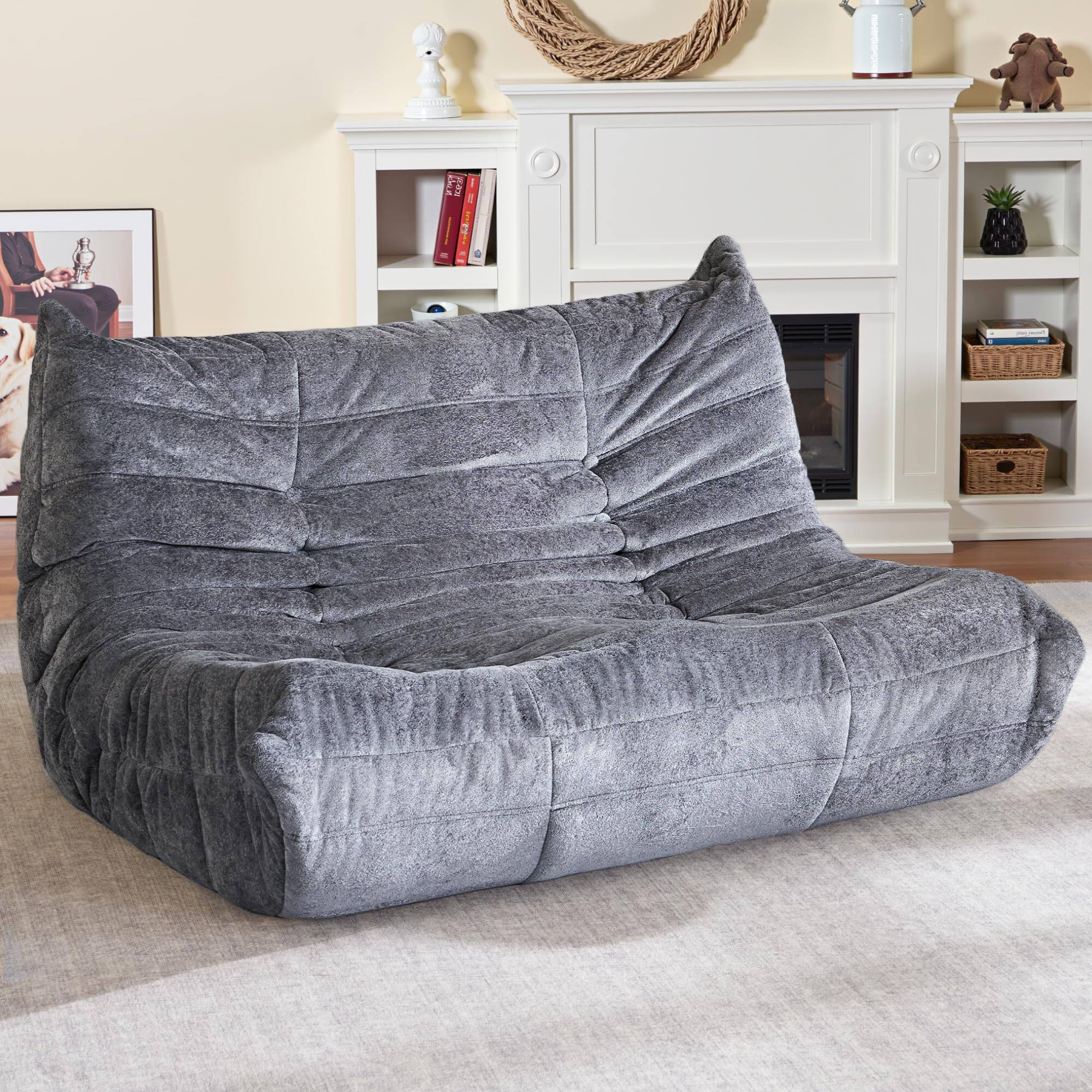 Luxury Velvet-grey Loveseat