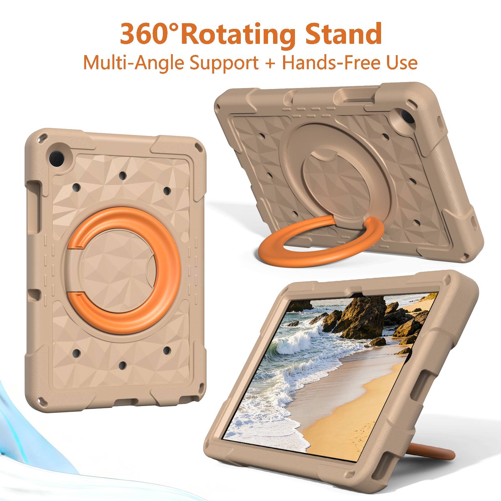 360° Rotating Stand  
Multi-Angle Support + Hands-Free Use