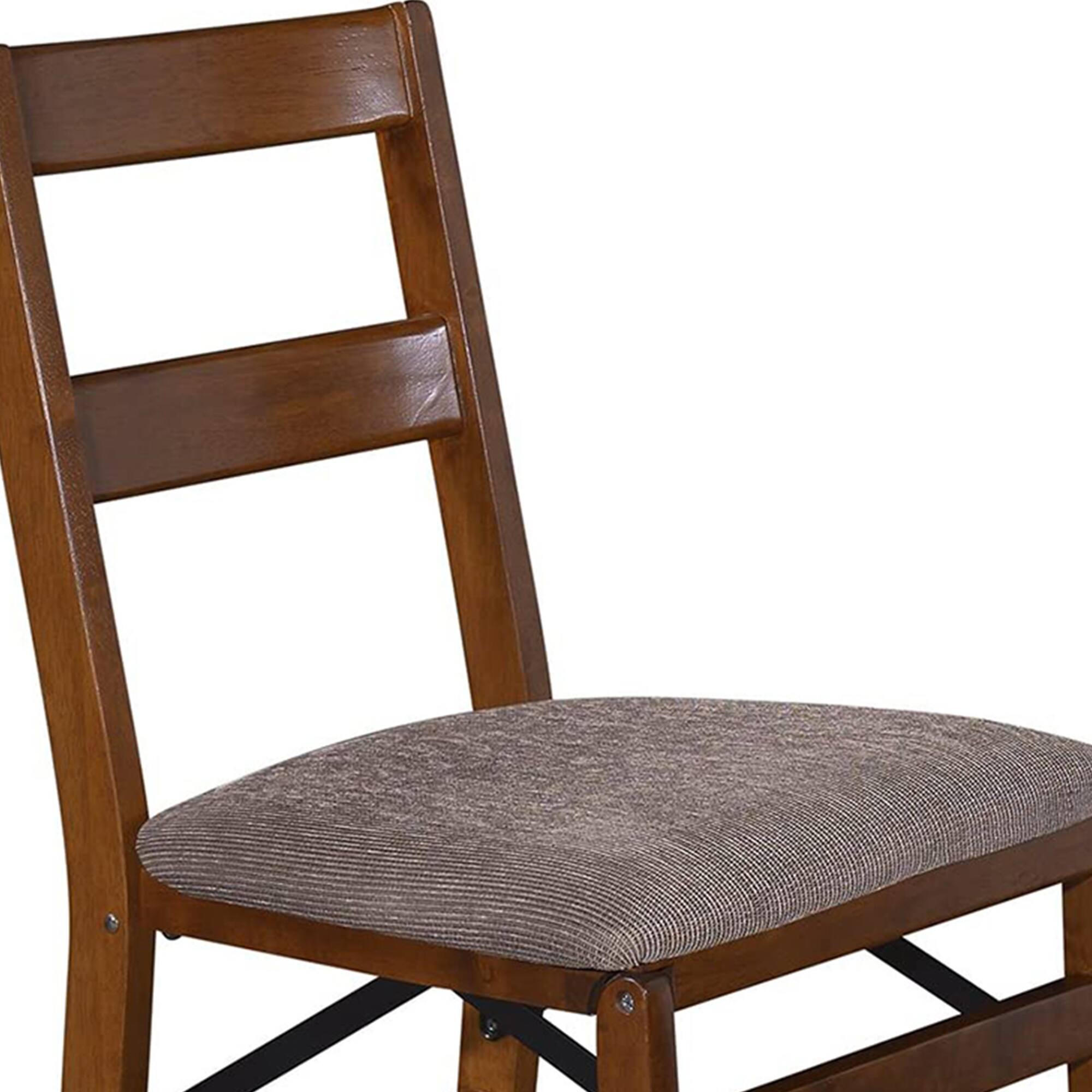 Alt View 8. Stakmore - Stakmore Slat Back Folding Chair, Fruitwood Frame with Colton Fabric (Set of 2) - Fruitwood Finish.