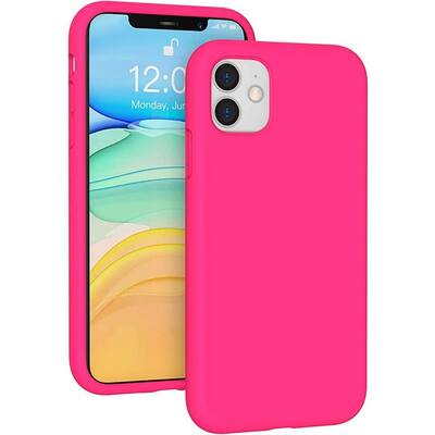iPhone 11 Silicone Case {Shock-Absorbent; Bumper Soft TPU Cover Case; Compatible with iPhone 11 - Hot Pink iPhone 11 Silicone Case {Shock-Absorbent; Bumper Soft TPU Cover Case; Compatible with iPhone 11 - Hot Pink