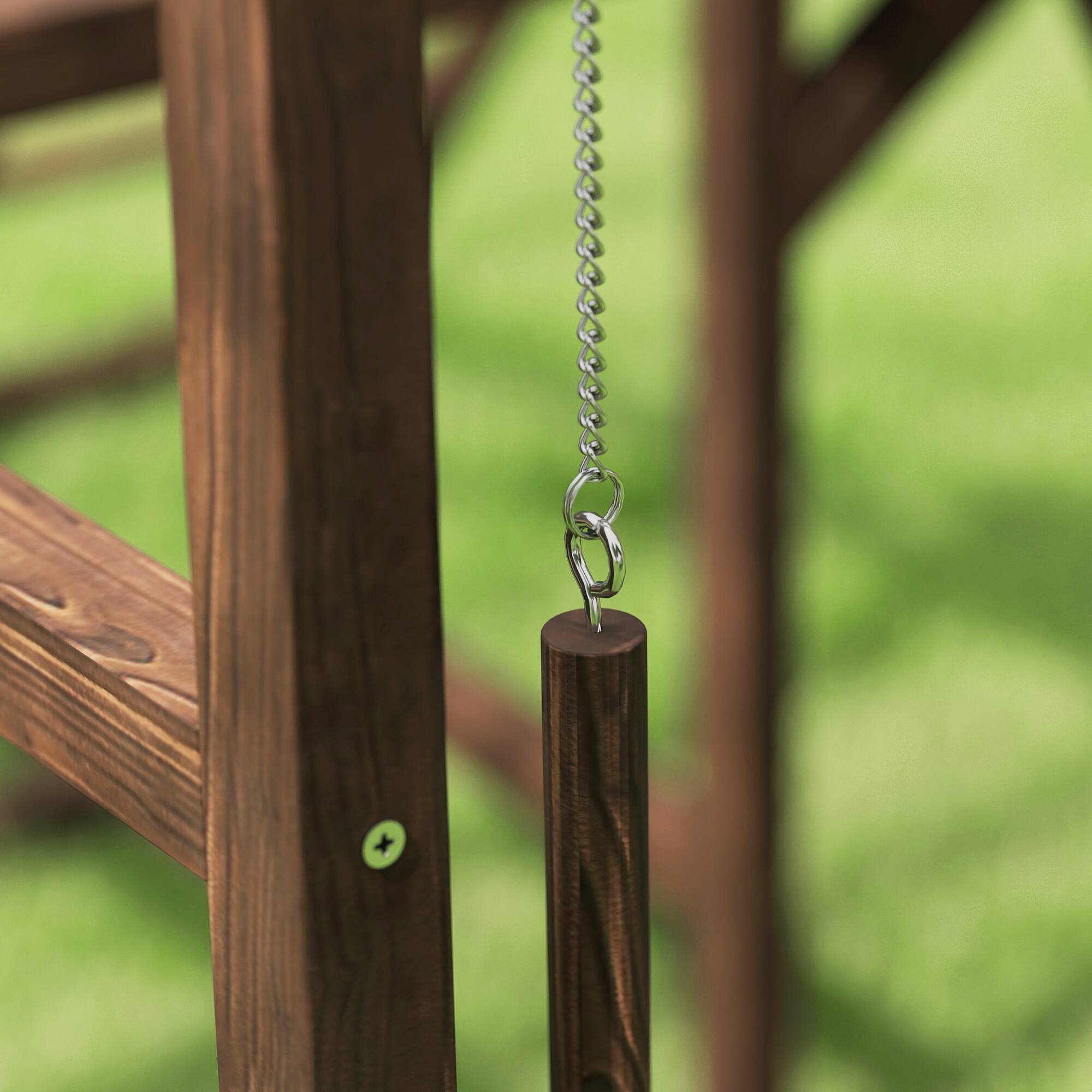 Alt View 5. Pawhut - Chicken Coop Perches with Swing, Roosting Bars, Activity Play Set, Wooden Coop Accessory Toys - Coffee.