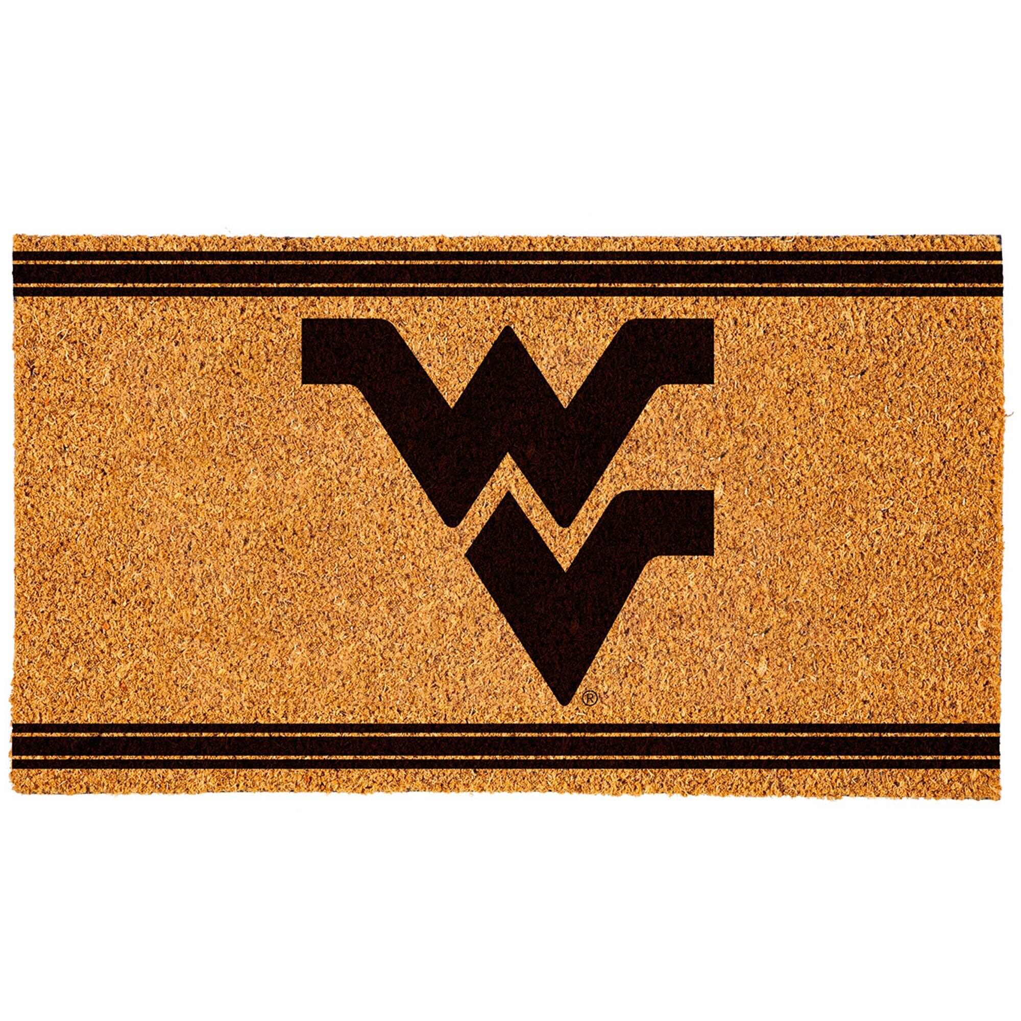 Front. Evergreen Enterprises - West Virginia Mountaineers 16" x 28" Logo Turf Mat - Multicolor.
