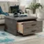 Left. Sauder - Aspen Post Coffee Table Peb Pin - Pebble Pine.