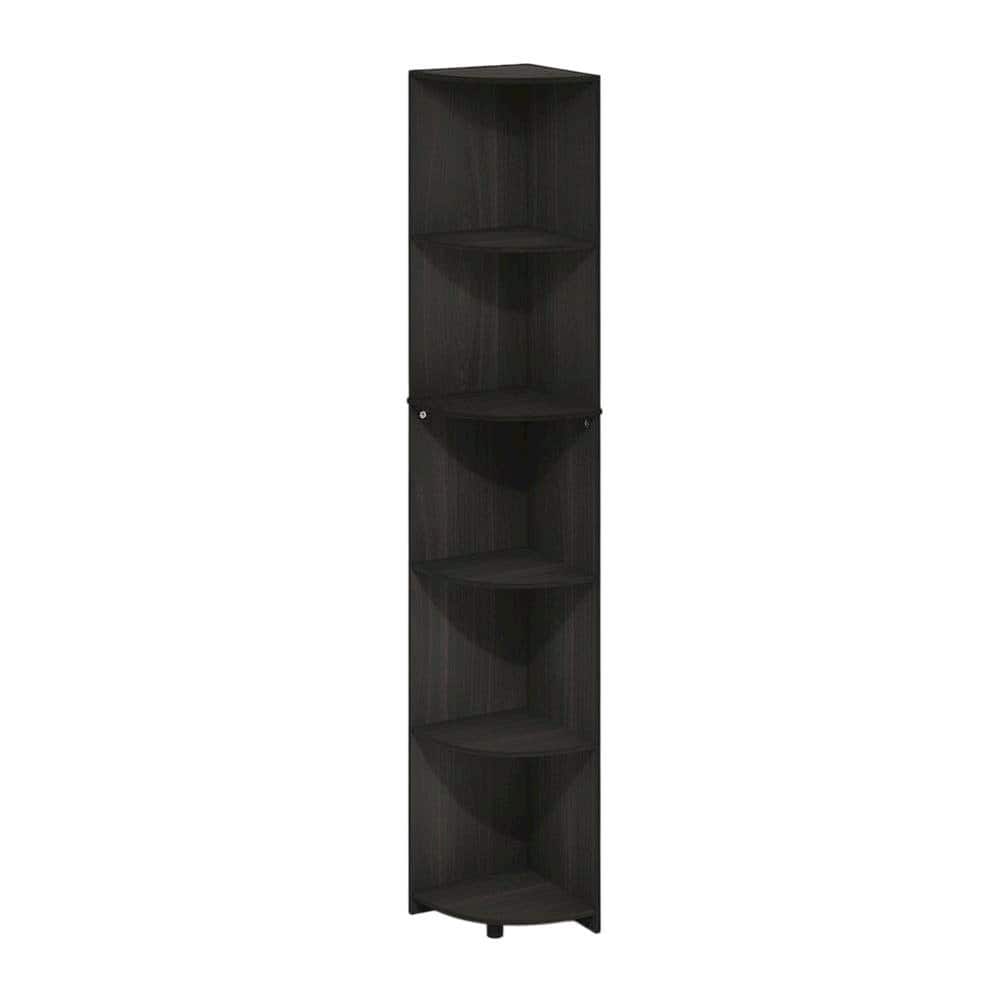 FurniFact - Wooden bookcase with sleek design for home or office storage - Espresso