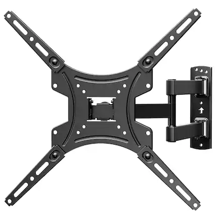 Front. Pipishell - Articulating Full Motion TV Wall Mount, Fits 24–55 Inch Flat & Curved LED/LCD TVs, Max VESA 400x400mm, 66 lbs Weight Cap - Black.
