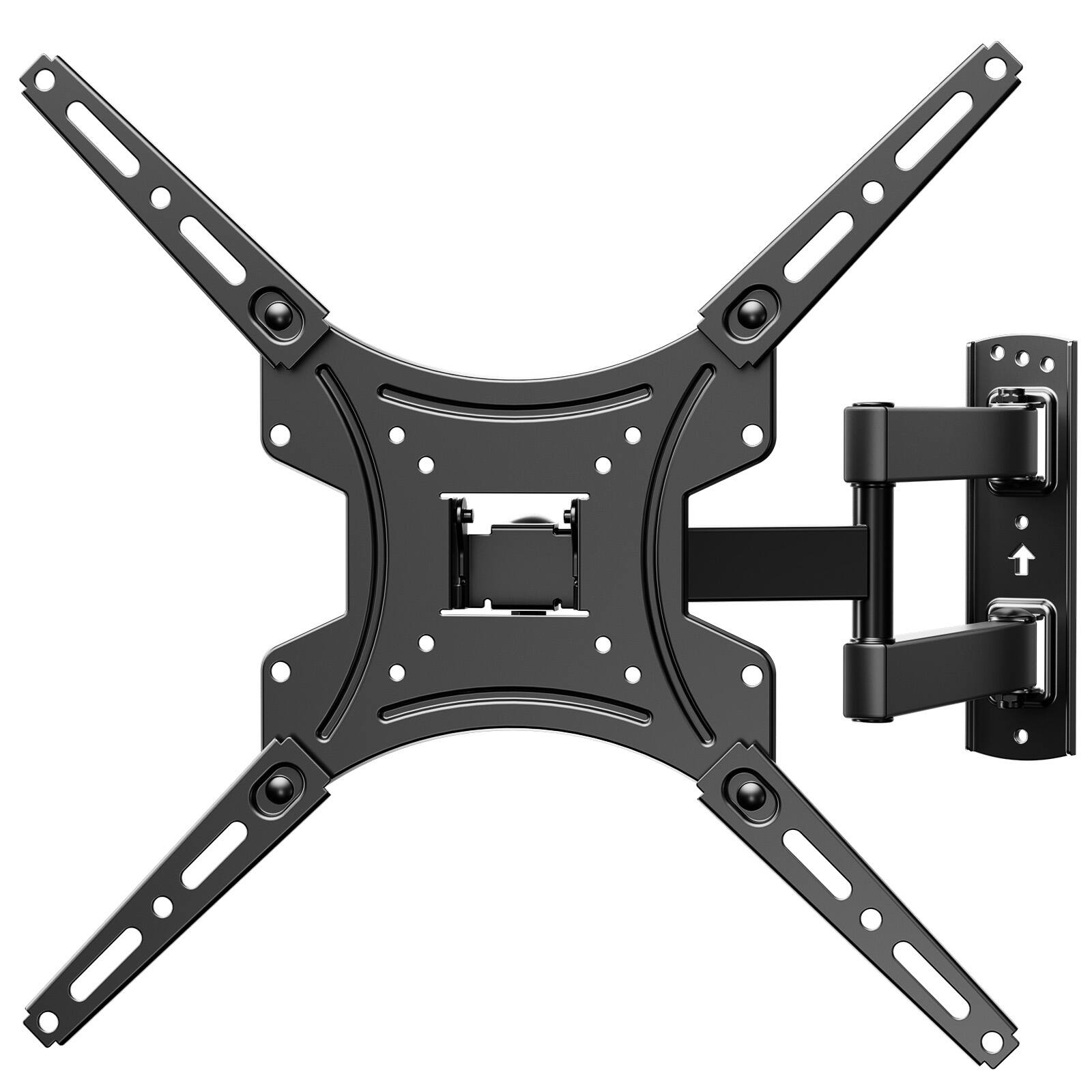 Front. Pipishell - Articulating Full Motion TV Wall Mount, Fits 24–55 Inch Flat & Curved LED/LCD TVs, Max VESA 400x400mm, 66 lbs Weight Cap - Black.