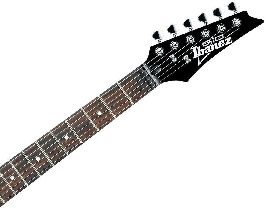 Angle. Ibanez - Ibanez 6-String Solid-Body Electric Guitar, Right, Transparent Green Burst.