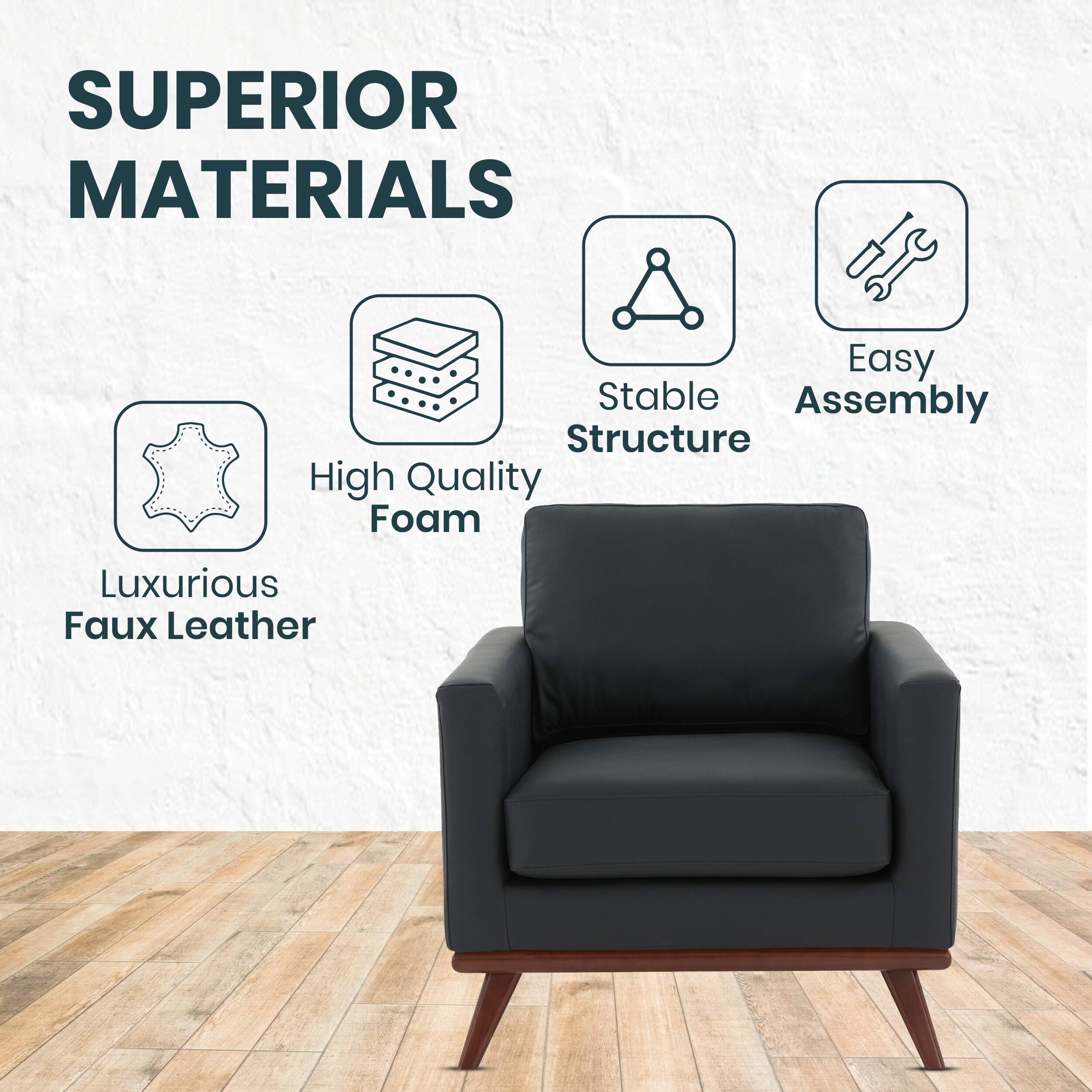 SUPERIOR MATERIALS

- Easy Assembly
- Stable Structure
- High Quality Foam
- Luxurious Faux Leather