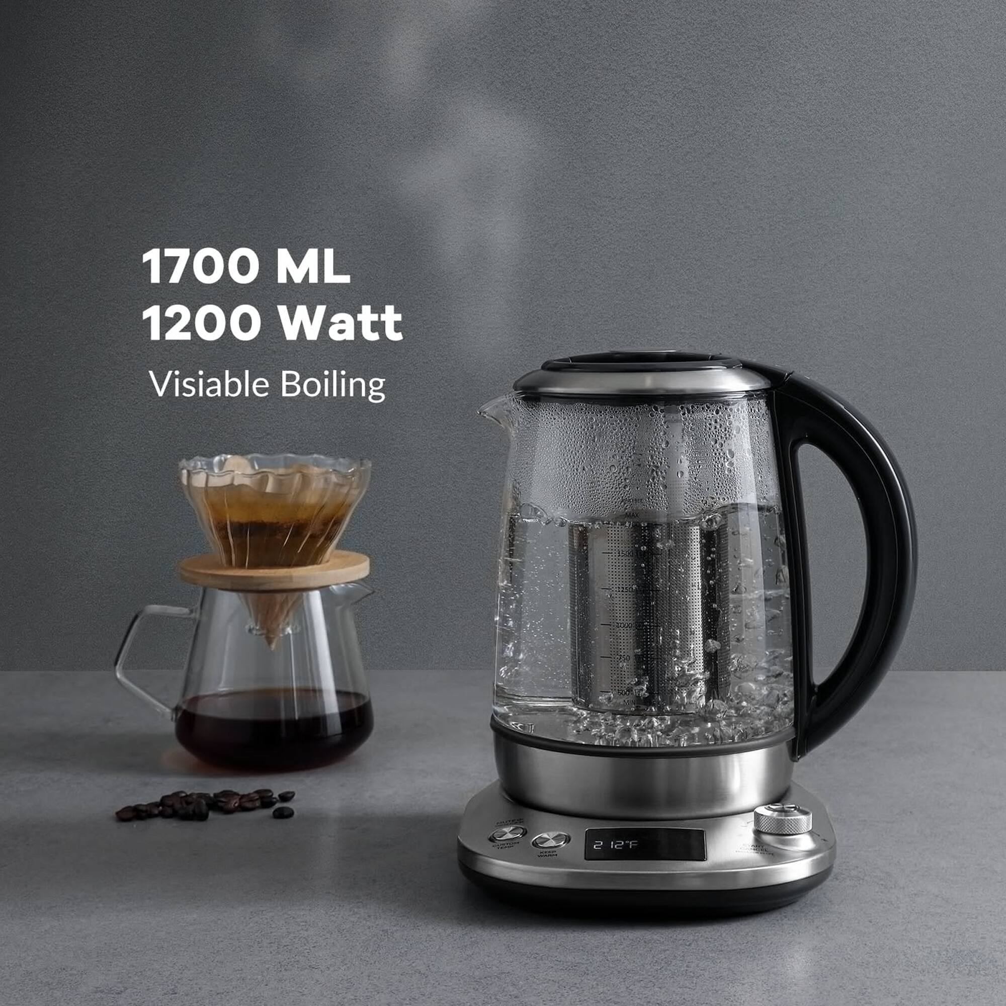 1700 ML  
1200 Watt  
Visible Boiling  

2 12°F