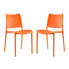 Hipster Dining Side Chair Set of 2 by Modway - Orange