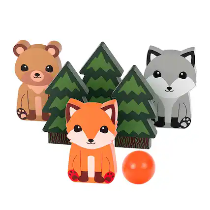 Front. Professor Puzzle - Forest Skittles Game | 2+ Players - Green.