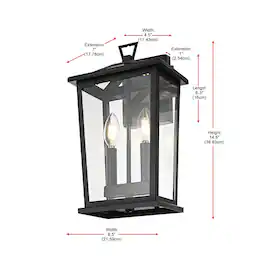 Elegant Lighting - Berks 7 inch Outdoor Pendant - Black
