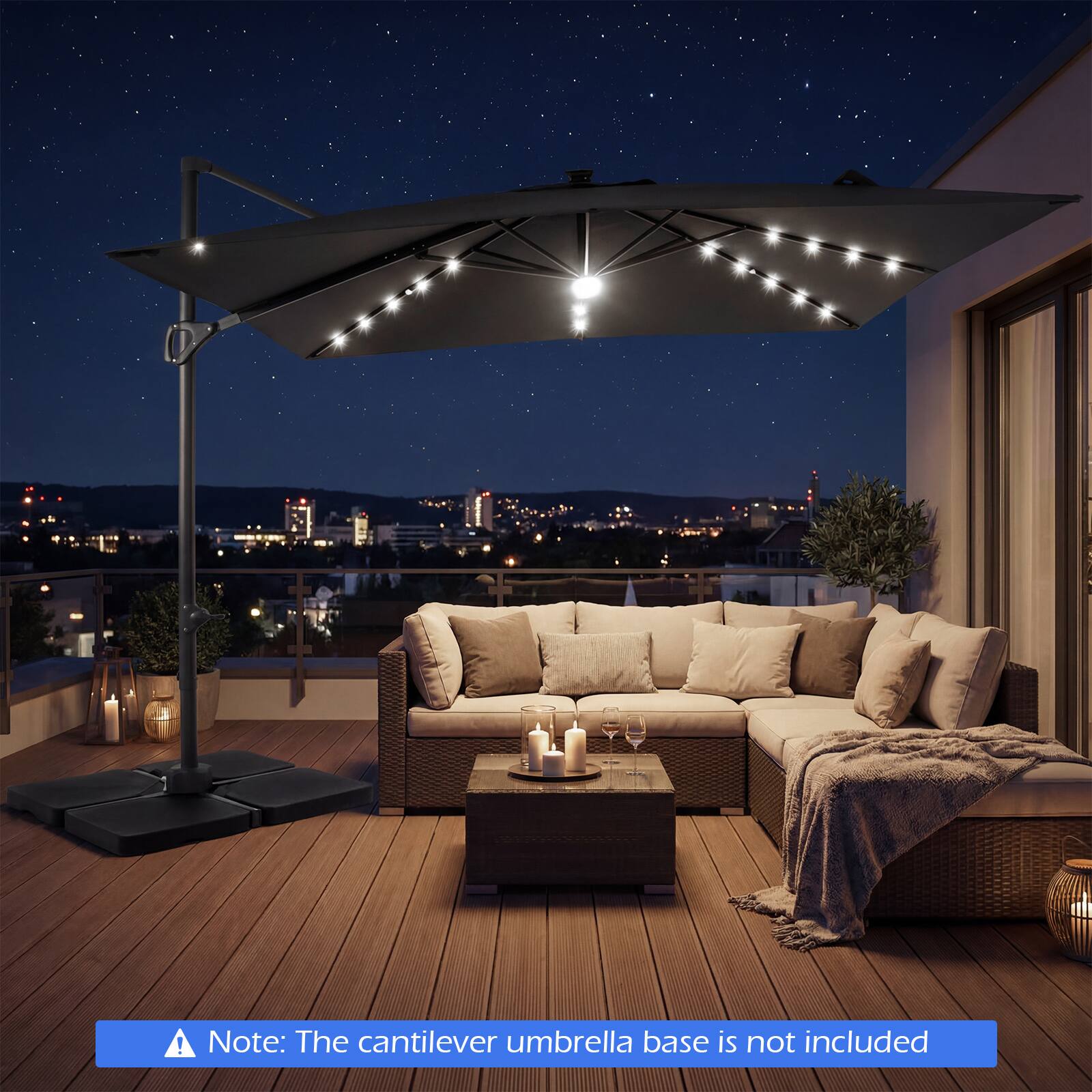 Note: The cantilever umbrella base is not included