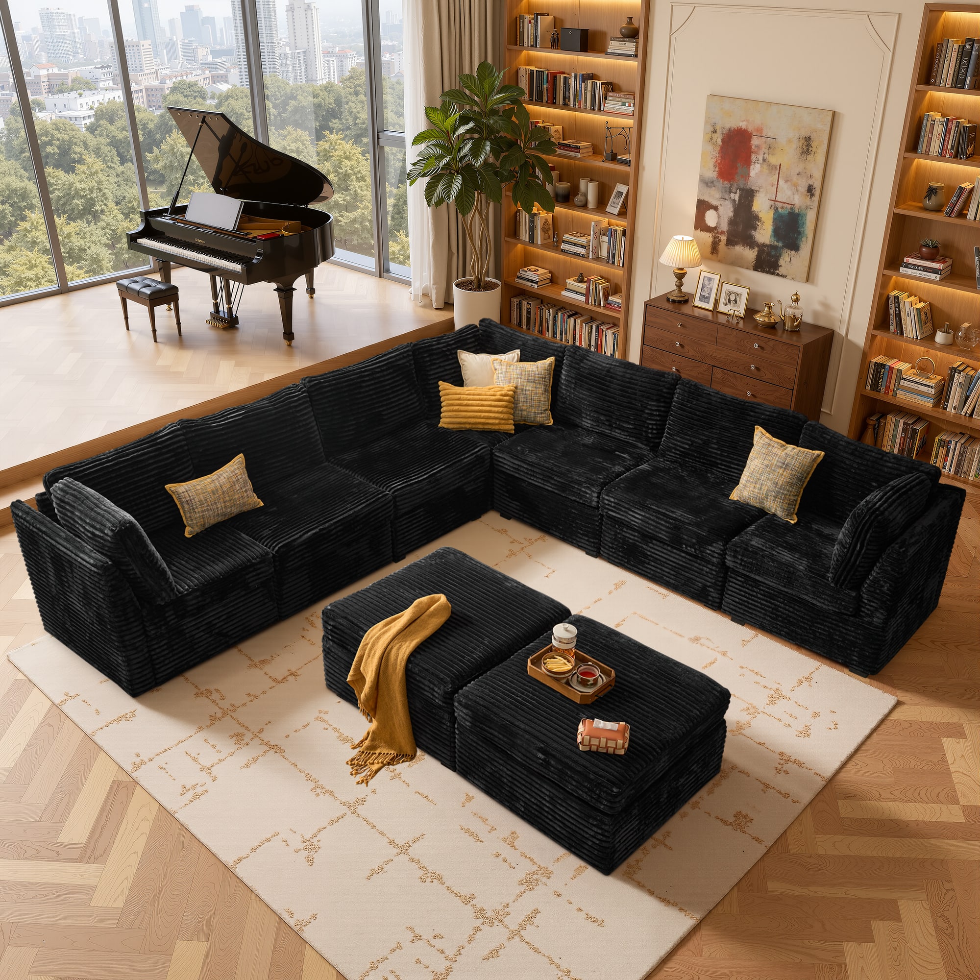 Ovios 9 PCS Modular Sectional Sofa Oversized L Shaped Sectional