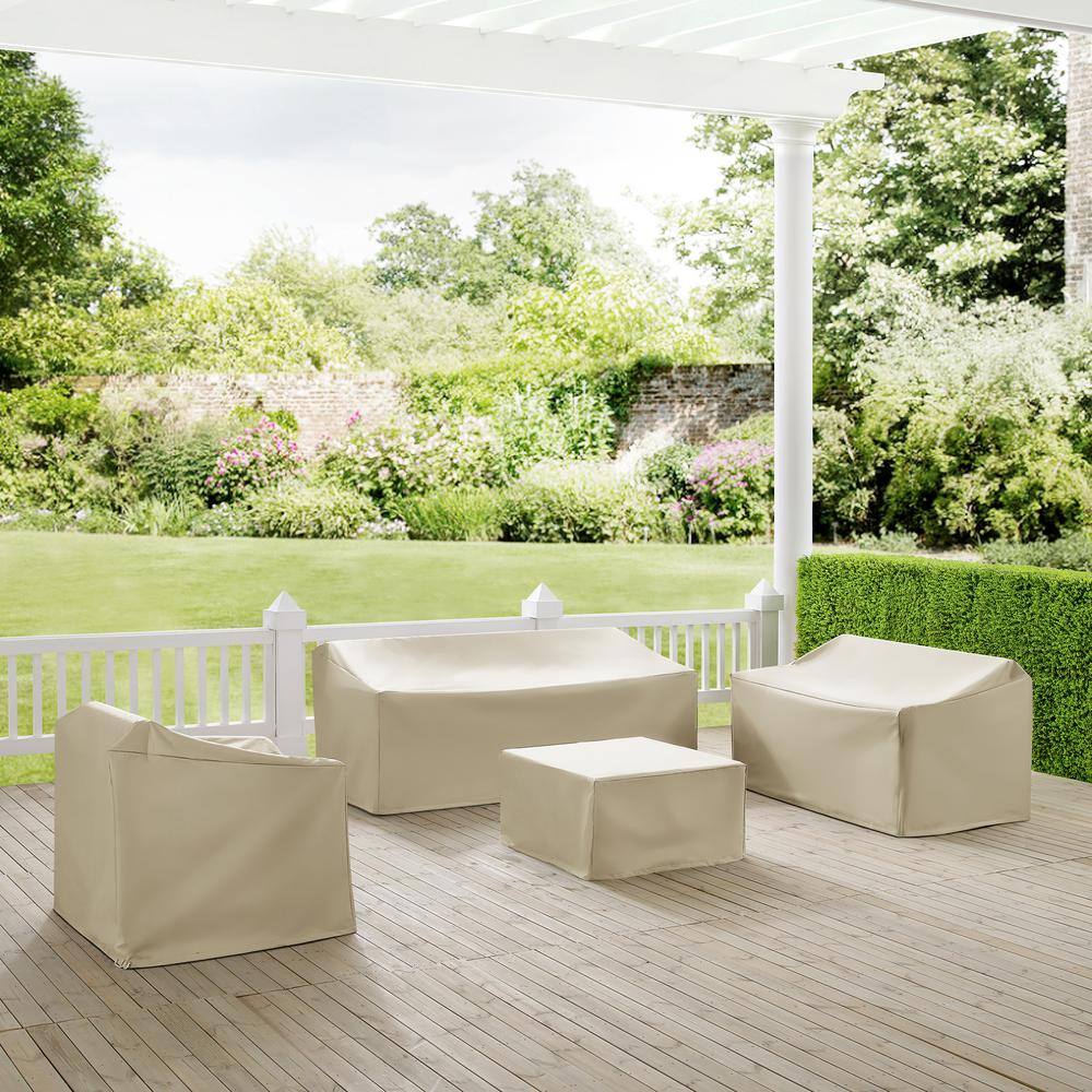 Alt View 2. Crosley Furniture - 4Pc Outdoor Furniture Cover Set - Tan.