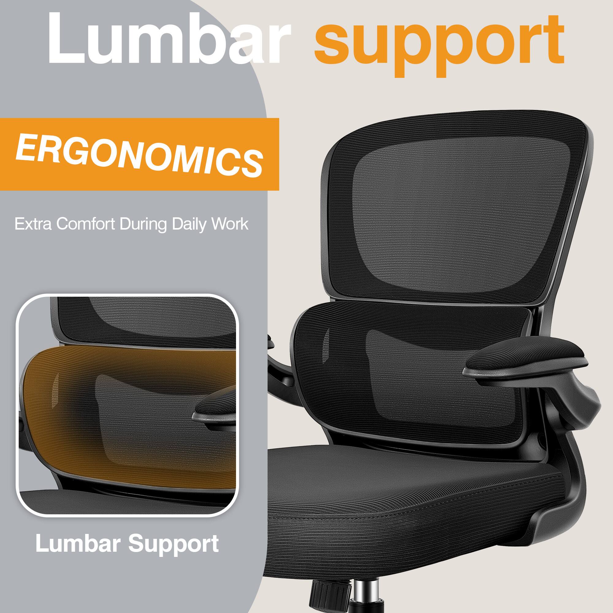 Lumbar support

ERGONOMICS

Extra Comfort During Daily Work

Lumbar Support