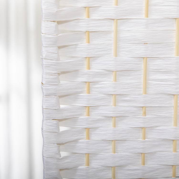 Alt View 9. PULUZ - 4 Panel Folding Room Divider Portable Privacy Screen Wave Fiber Room Partition for Home Office - White.