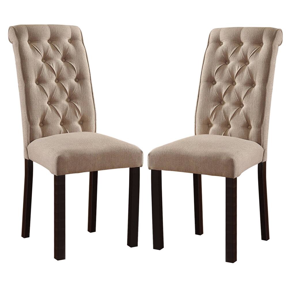 Front. Manhattan Lane - Marshall Transitional Side Chair, Set of two - Black, Ivory.