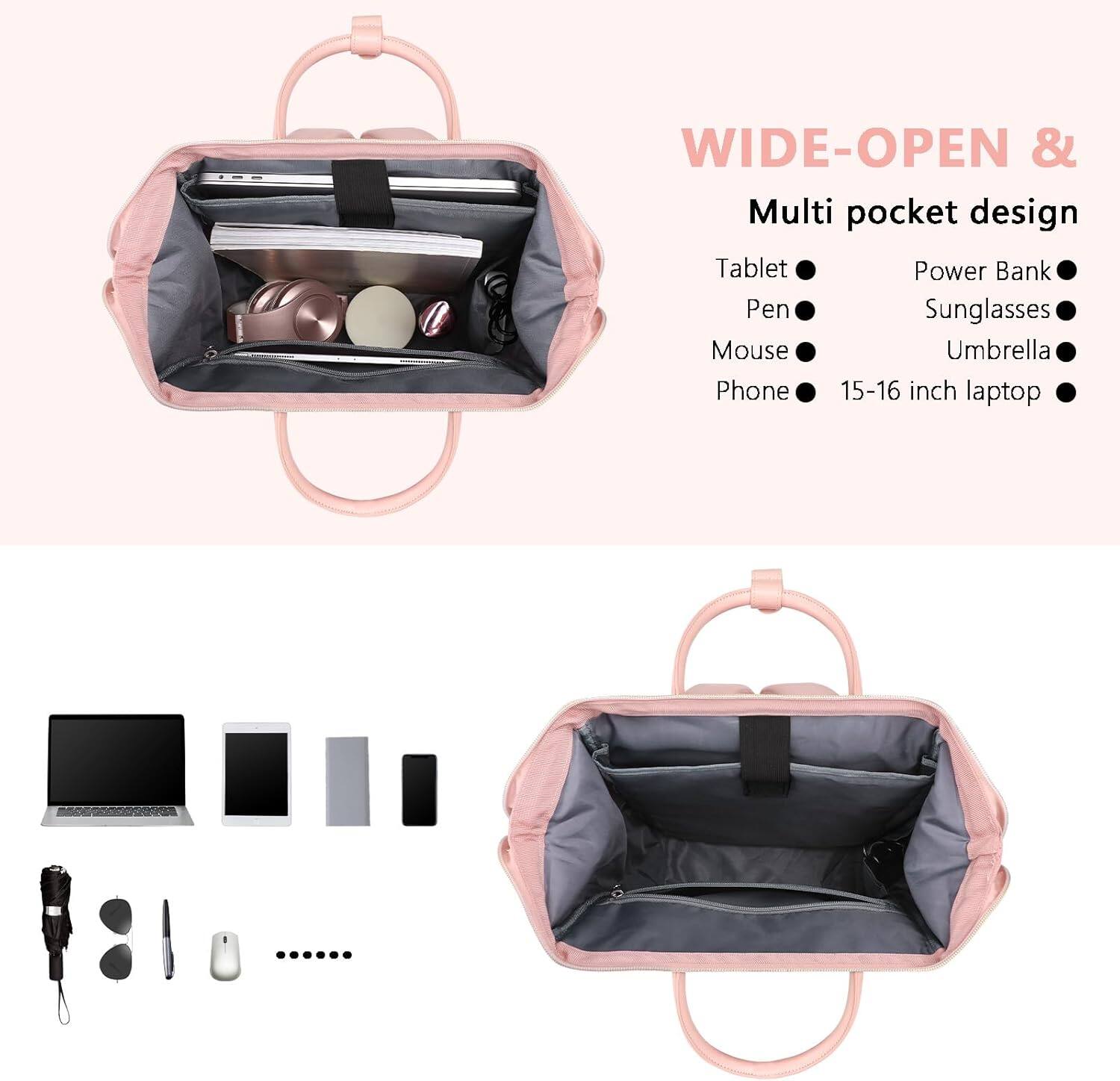 WIDE-OPEN & Multi pocket design

- Tablet
- Power Bank
- Pen
- Mouse
- Phone
- Sunglasses
- Umbrella
- 15-16 inch laptop