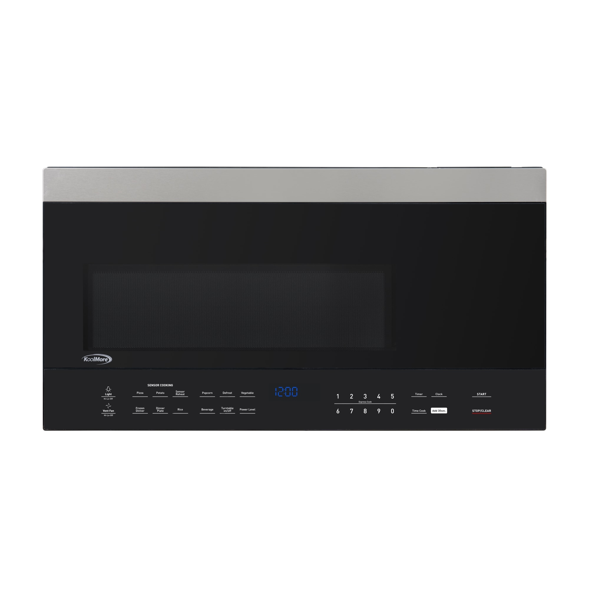 Koolmore - 30 in. 1.6 cu.ft Over-the-Range Microwave Oven in Black (KM-MOTSC-16BSS) - Stainless-Steel