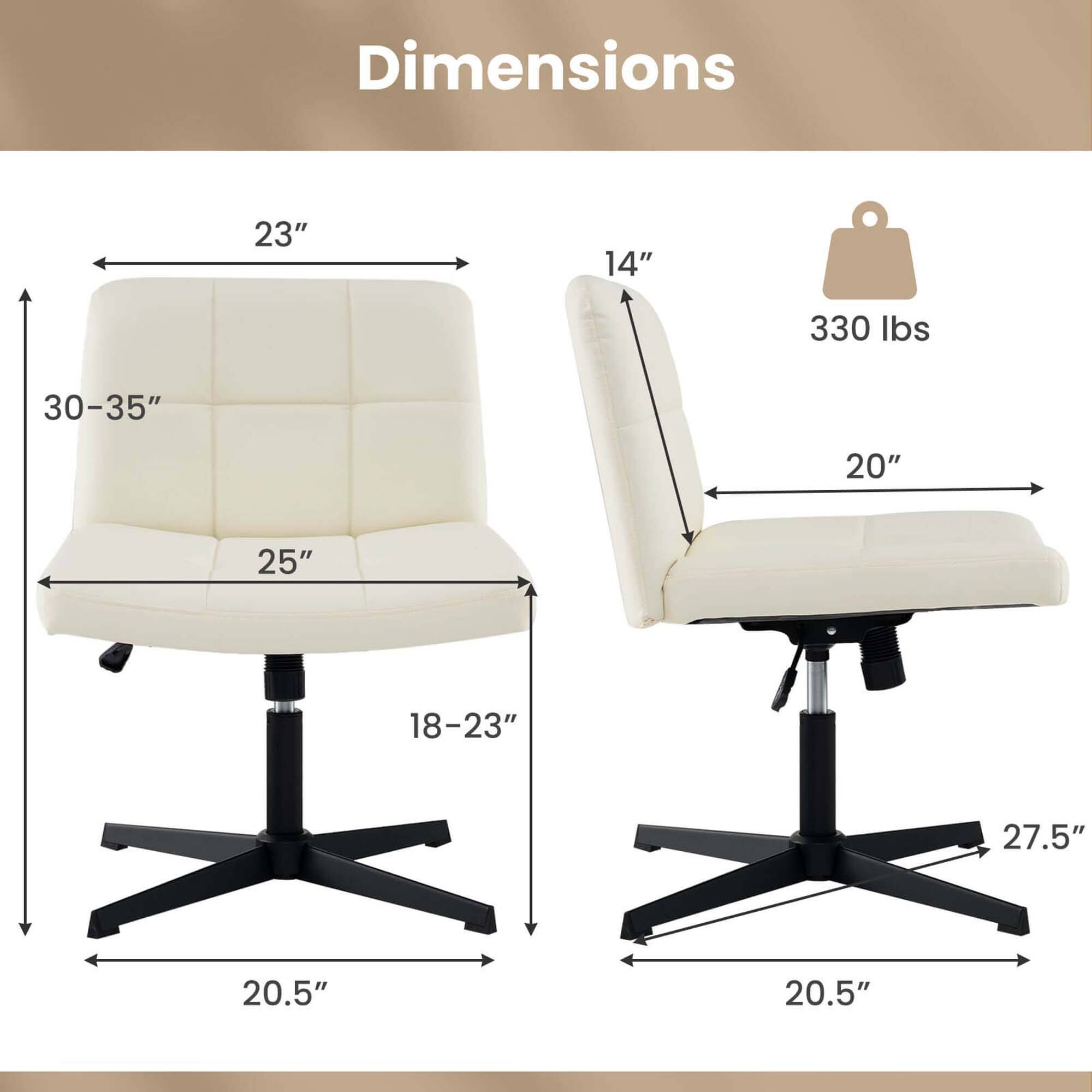 Dimensions: 23" x 14" x 330 lbs. 30-35" x 20" x 25" 18-23" x 27.5" x 20.5"