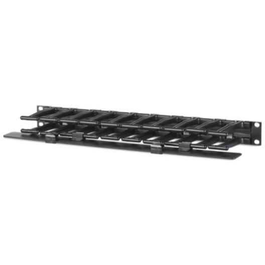Alt View 1. APC - APC NetShelter Cable Management, Horizontal Cable Manager, 1U, Single Side with Cover, Black, 483 x 44 x 110 mm - Cable - Black.