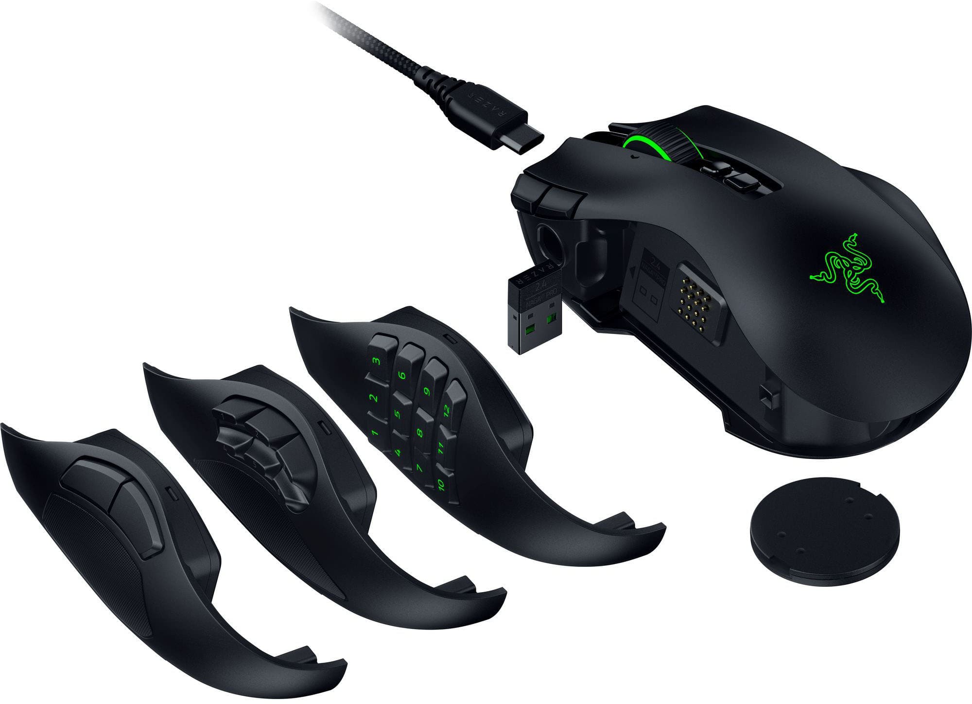 Razer Naga V3 Pro Modular MMO Optical Gaming Mouse with Swappable