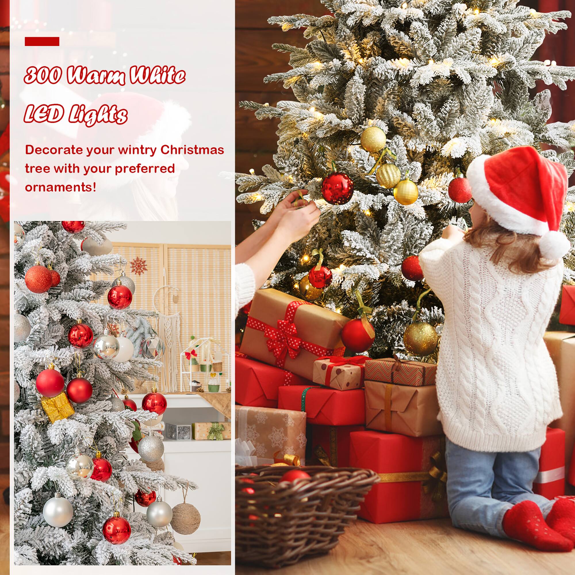 300 Warm White LED Lights

Decorate your wintry Christmas tree with your preferred ornaments!