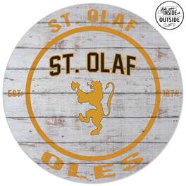 Jardine - St. Olaf Oles 20'' x 20'' Indoor/Outdoor Weathered Circle Sign - White