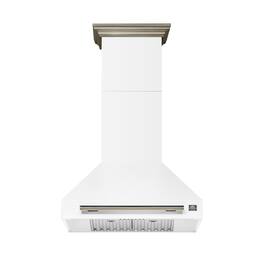 Forno Appliances - 30 inches - Externally Vented & Recirculating - Wall Range Hood - White