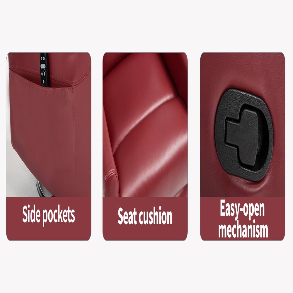 Side pockets  
Seat cushion  
Easy-open mechanism
