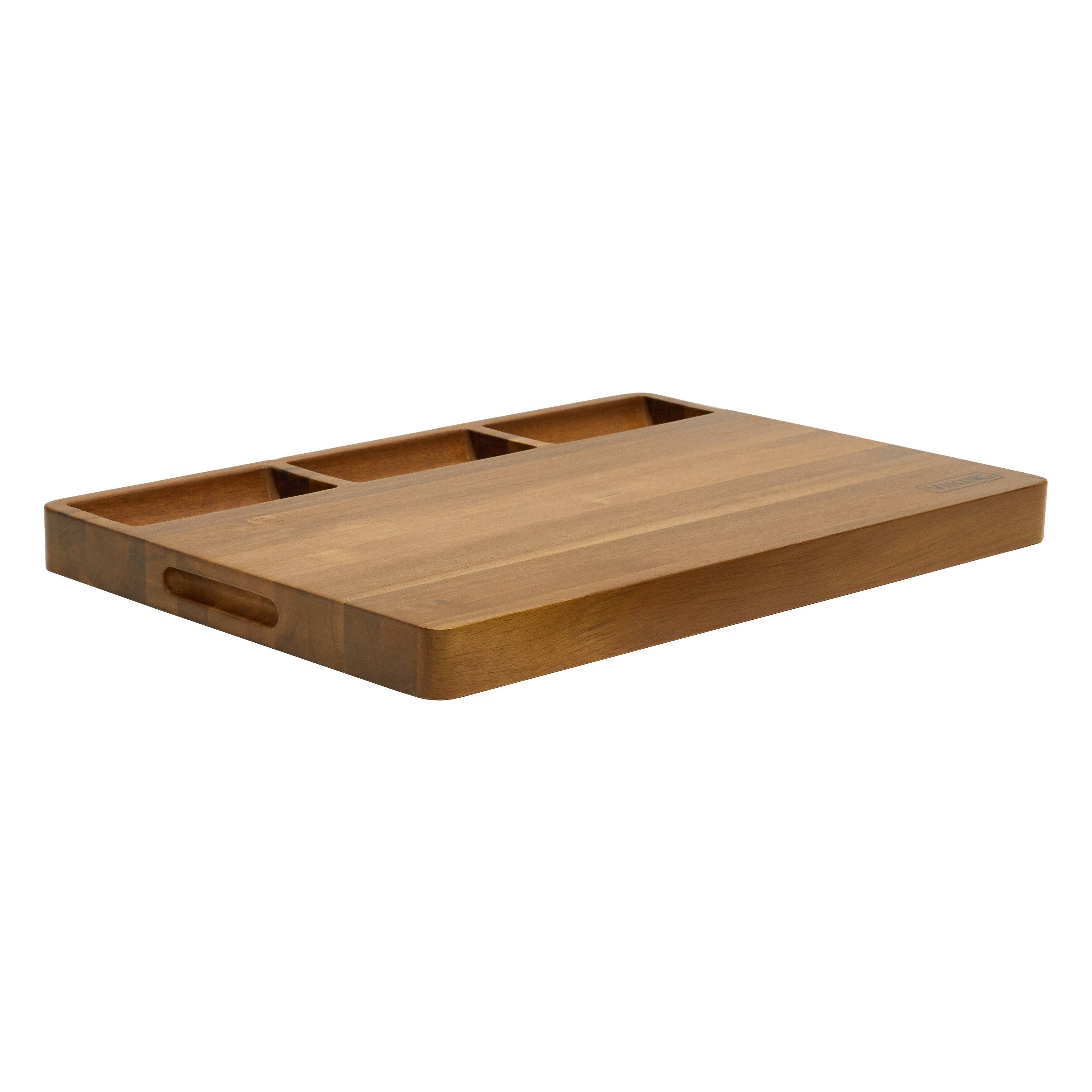 Angle. Viking - Acacia 20-inch Reversible Butcher Block Prep/Carving Board - Wood.