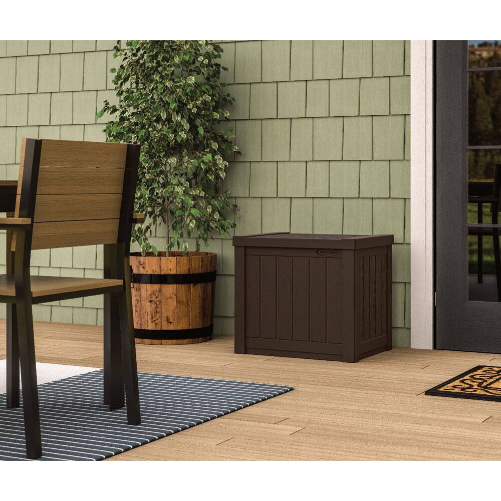 Alt View 5. Suncast - Suncast 17 x 22 Inch Resin 22-Gallon Patio Storage Deck Box, Java Brown (2 Pack) - Brown.